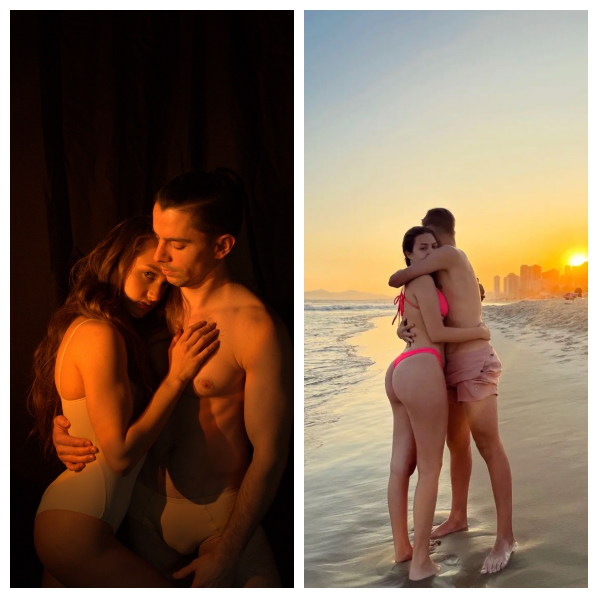 Intimate couples at sunset representing real results from free sex video chat practice