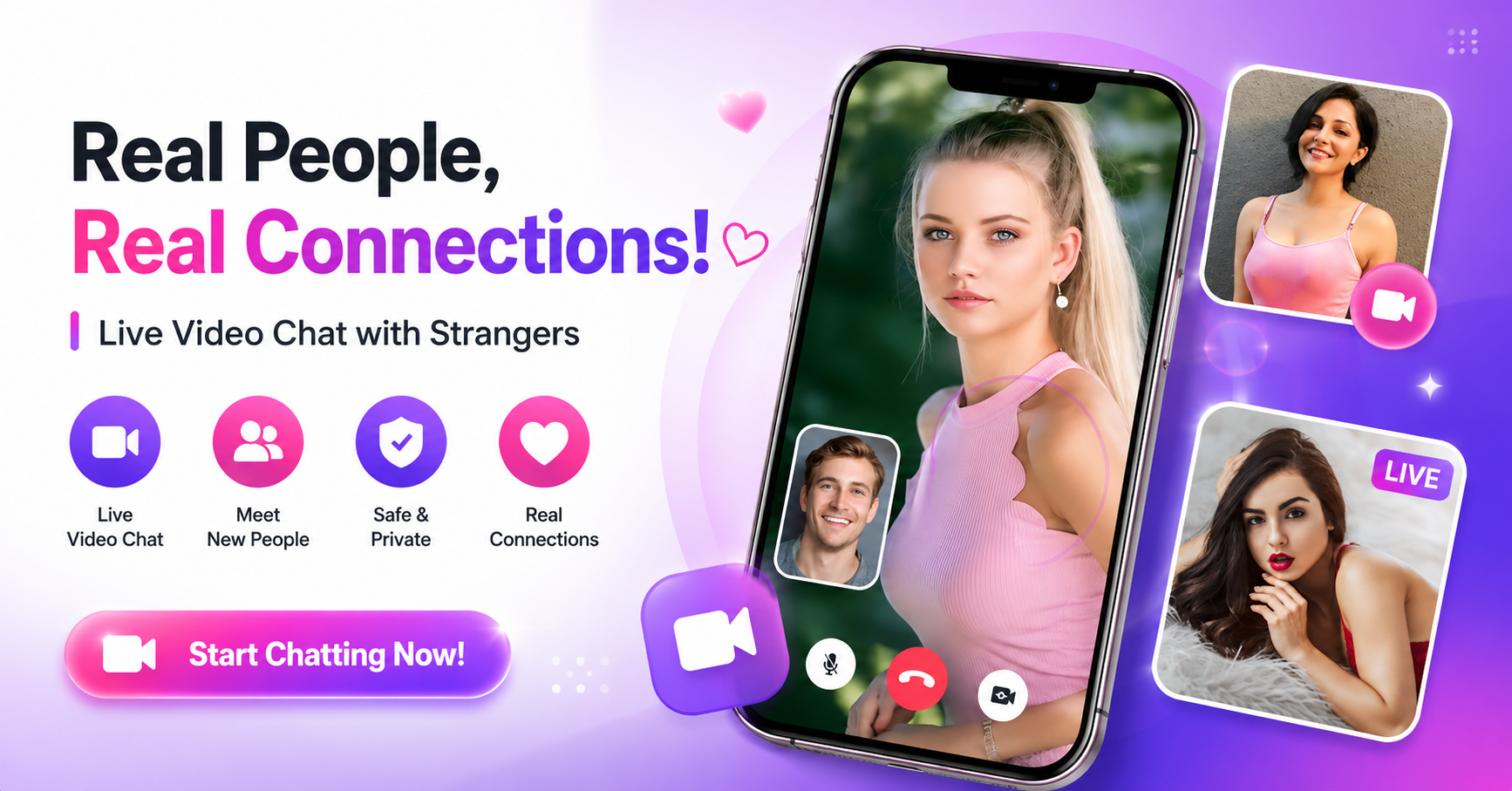 Real people real connections live video chat with strangers