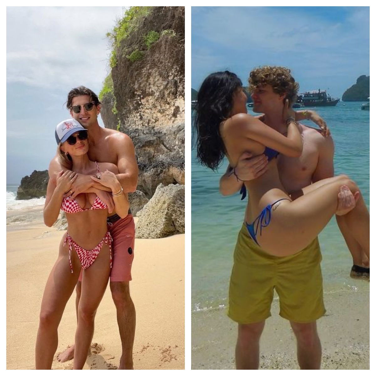 Couples on beach enjoying connection after free sex video chat practice